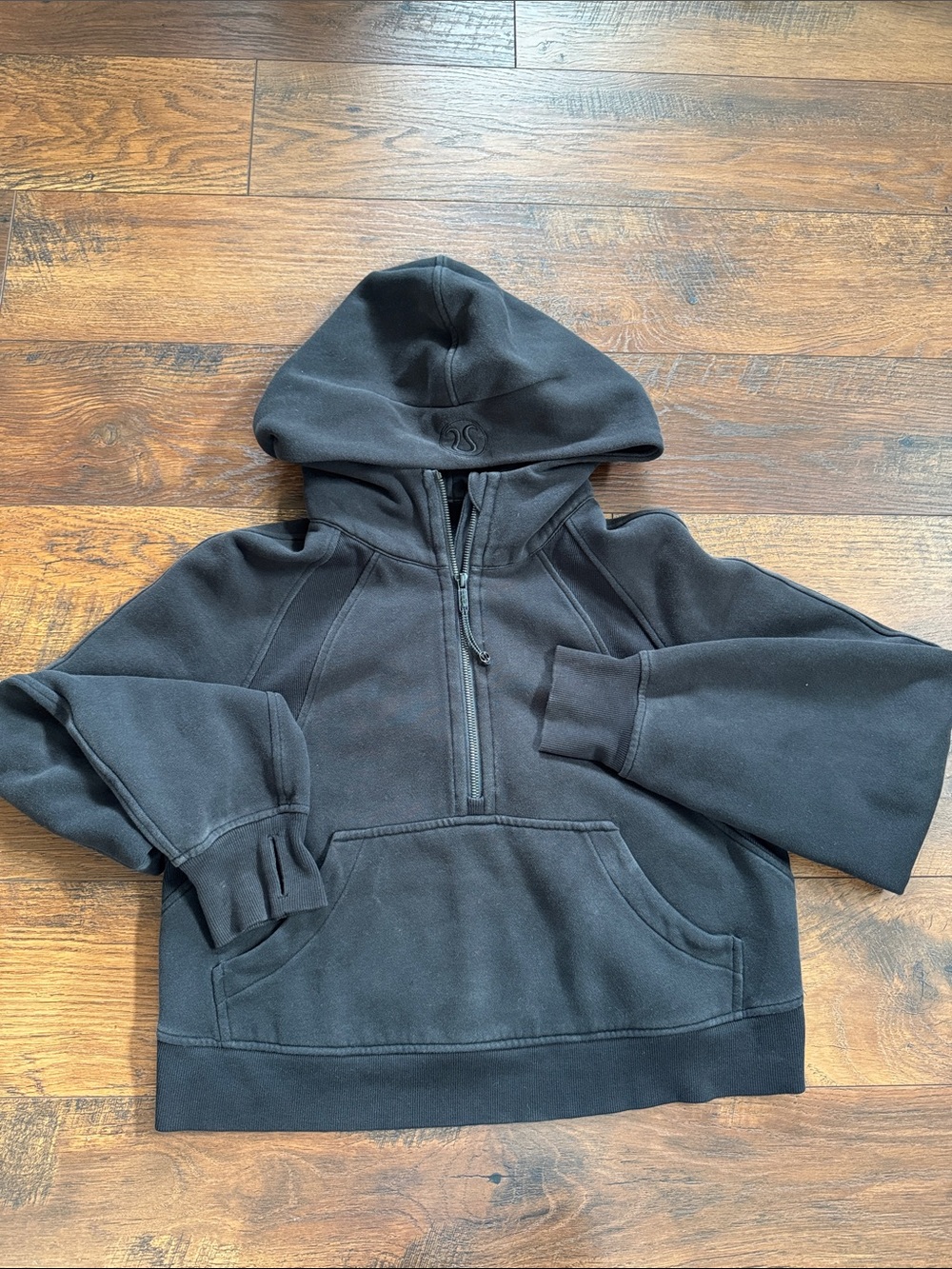 lululemon athletica Scuba Black Half-Zip Hoodie Sweatshirt size XS/S